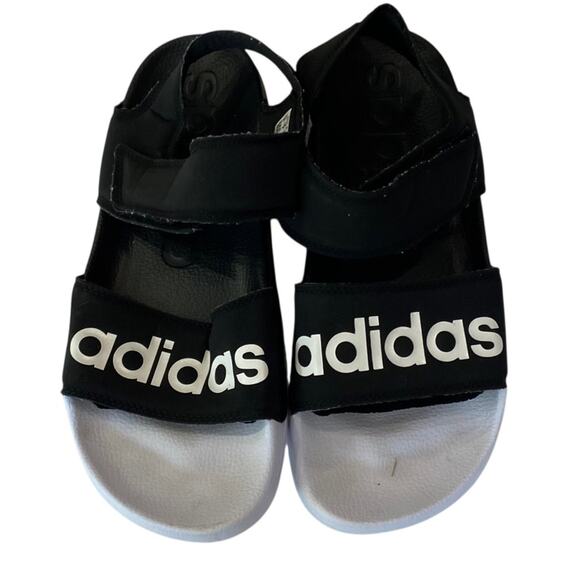 Adidas Black and White Adilette Sandal 'Core Black' Sandals Size 8 - Picture 7 of 7
